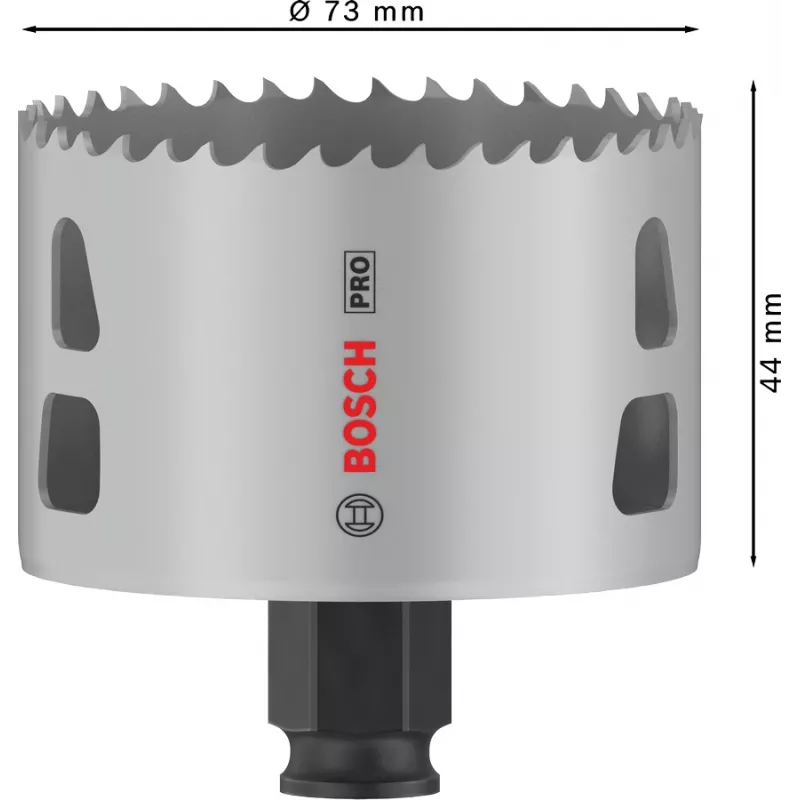 Bosch PRO Multi Material PC Plus, 44/73 mm, jednotlivé, vrták, sadrokartón, kov, neželezný kov, plast, mäkké drevo, čierna, sivá, kobaltová oceľ, kobaltová zliatina rýchloreznej ocele (HSS-Co)
