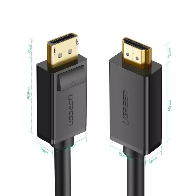 Ugreen 10202 Video kábel/adaptér 2 m DisplayPort HDMI čierny