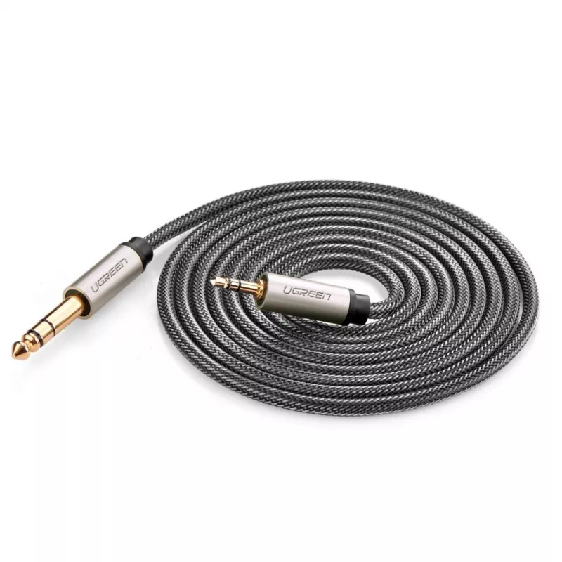 Audio kábel Ugreen 10628 2m 6,35mm na 3,5mm konektor čierny