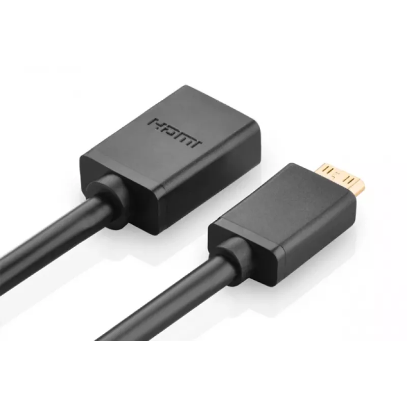 HDMI kábel Ugreen 20137 Mini-HDMI konektor samec na HDMI konektor samica čierny zlatý