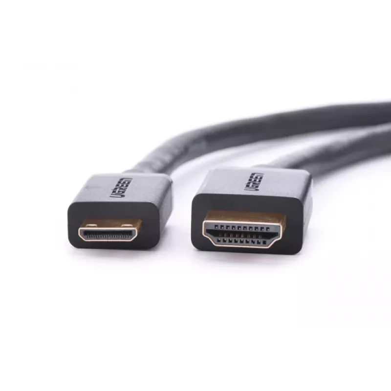 HDMI kábel Ugreen 20137 Mini-HDMI konektor samec na HDMI konektor samica čierny zlatý