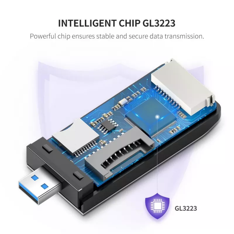 Čítačka kariet UGREEN 50541 USB 3.2 Gen 1 (3.1 Gen 1) — CF, SD, MicroSD, Memory Stick, oceľ, 5000 Mbit/s