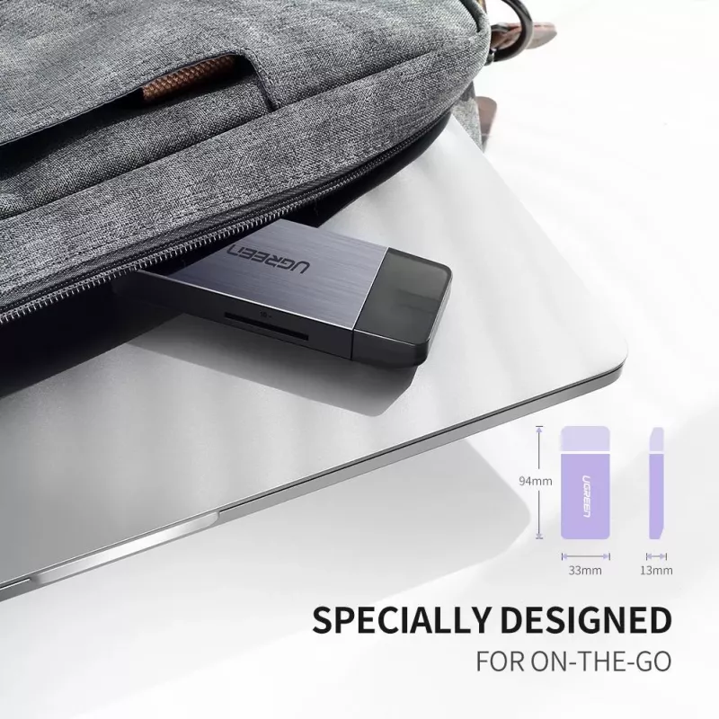 Čítačka kariet UGREEN 50541 USB 3.2 Gen 1 (3.1 Gen 1) — CF, SD, MicroSD, Memory Stick, oceľ, 5000 Mbit/s