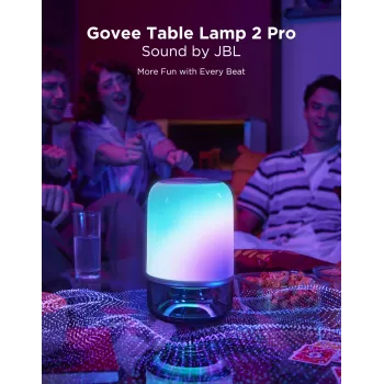Stolná lampa Govee H6020 Table Lamp 2 Pro Sound by JBL — RGBIC + teplá biela, 600 lm, Wi-Fi & Bluetooth, 5200 mAh