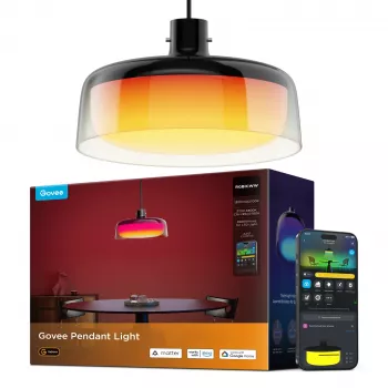 Inteligentné závesné svietidlo Govee Pendant Light Wi‑Fi/Bluetooth, transparentné, Ø300×H171 mm