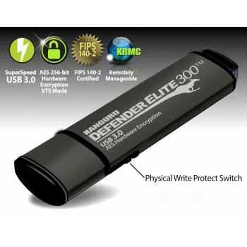 Kanguru Defender Elite 300 USB kľúč 256 GB USB Type-A 3.2 Gen 1 (3.1 Gen 1) čierny