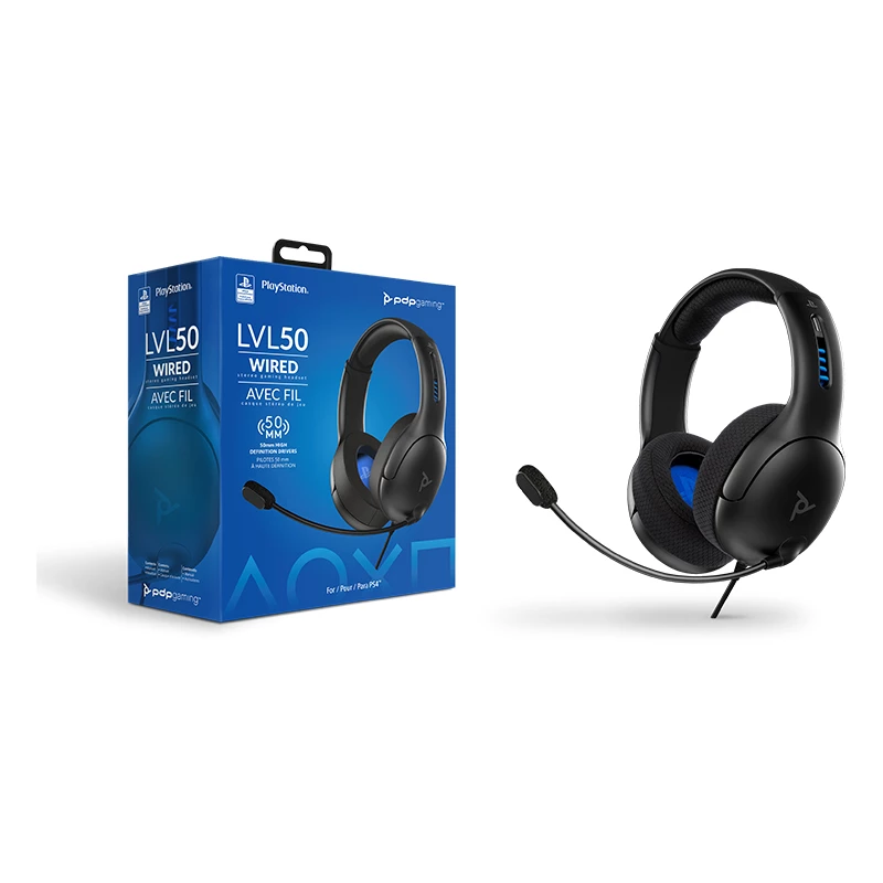 PDP LVL50 headset káblový s hlavovým mostom herný čierny, sivý