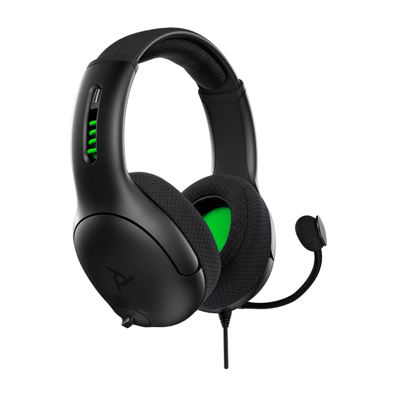 PDP LVL50 headset káblový s hlavovým mostom herný čierny, zelený, sivý