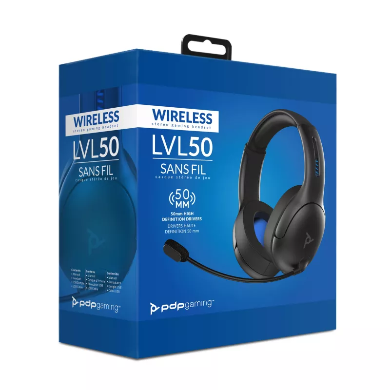 PDP LVL50 headset bezdrôtový s hlavovým mostom herný čierny