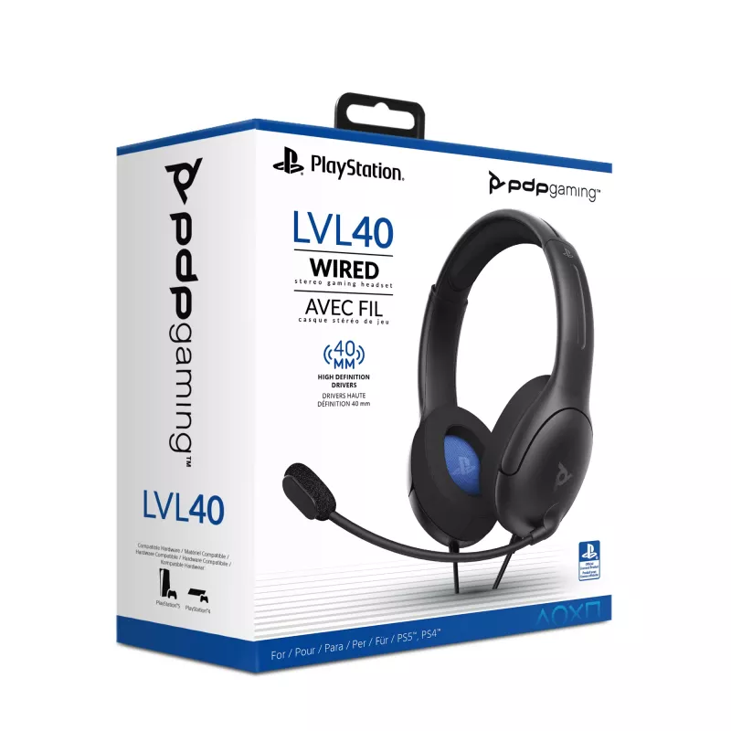 PDP LVL50 káblový headset PS4 biely - 50 mm reproduktory, káblový, káblový, herný, headset, čierny