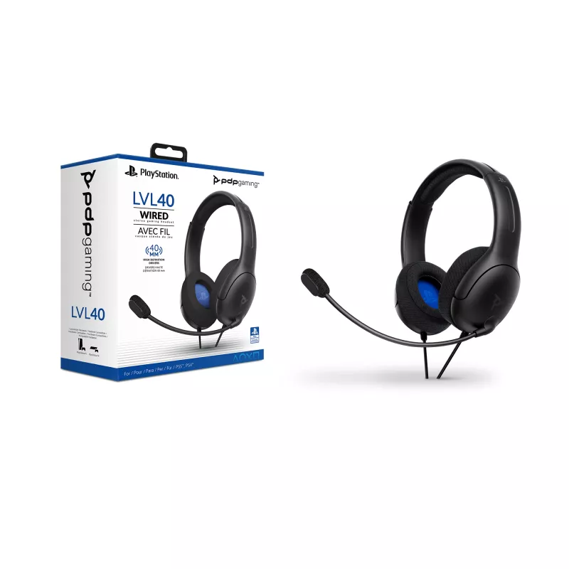 PDP LVL50 káblový headset PS4 biely - 50 mm reproduktory, káblový, káblový, herný, headset, čierny