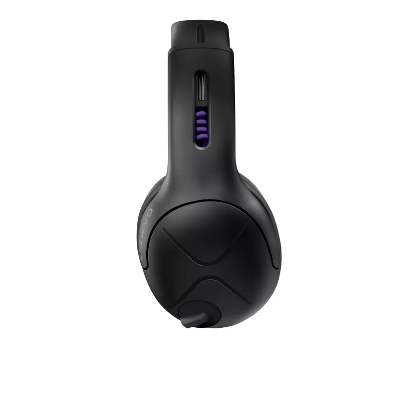 Headset VICTRIX Gambit Wireless — káblový & bezdrôtový, 20–20000 Hz, 2 m kábel, 301 g, čierna/fialová