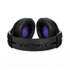 Headset VICTRIX Gambit Wireless — káblový & bezdrôtový, 20–20000 Hz, 2 m kábel, 301 g, čierna/fialová
