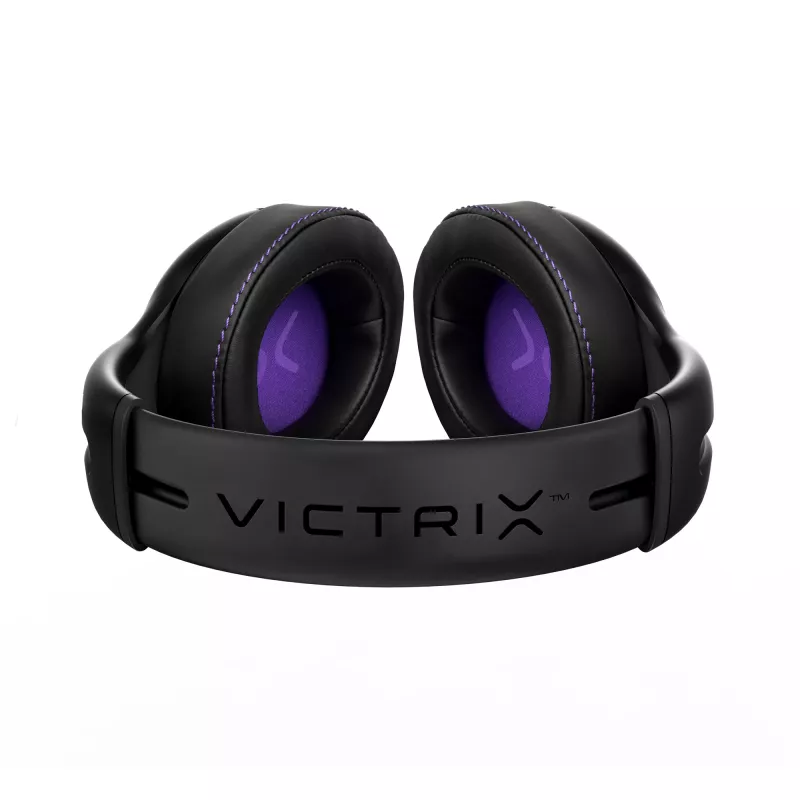 Headset VICTRIX Gambit Wireless — káblový & bezdrôtový, 20–20000 Hz, 2 m kábel, 301 g, čierna/fialová