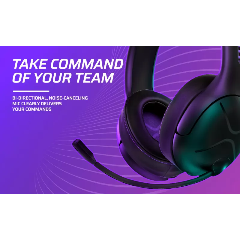Headset VICTRIX Gambit Wireless — káblový & bezdrôtový, 20–20000 Hz, 2 m kábel, 301 g, čierna/fialová