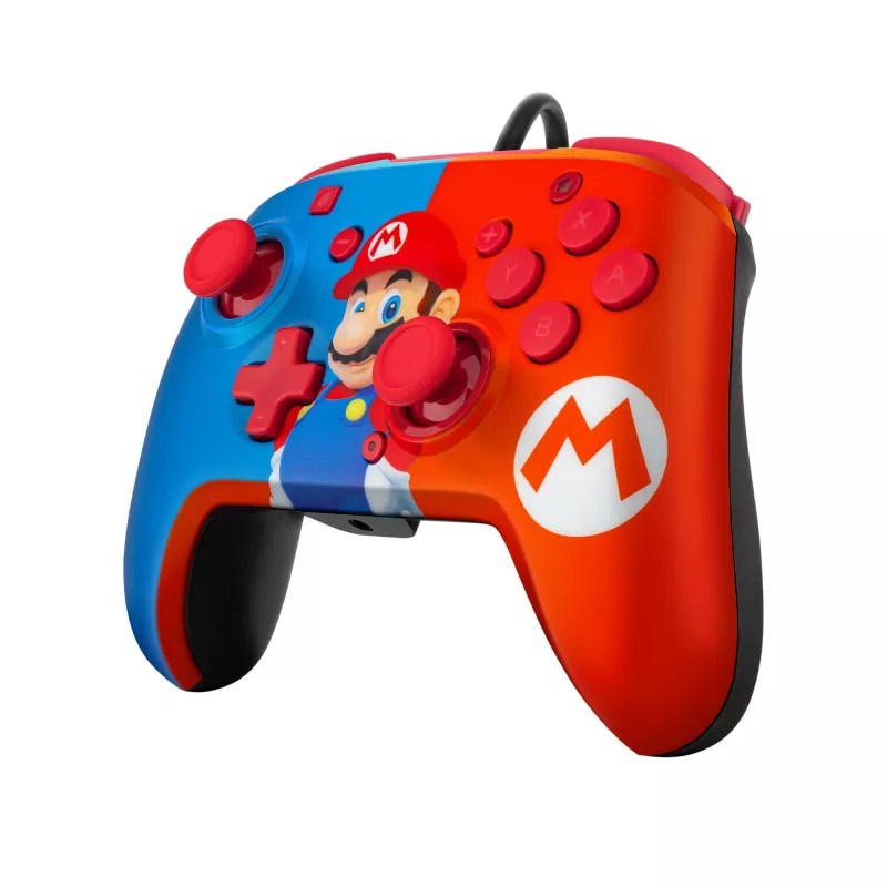 PDP REMATCH káblový ovládač: Power Pose Mario, gamepad, Nintendo Switch, Nintendo Switch OLED, D-pad, tlačidlo Home, analógový / digitálny, káblový, USB