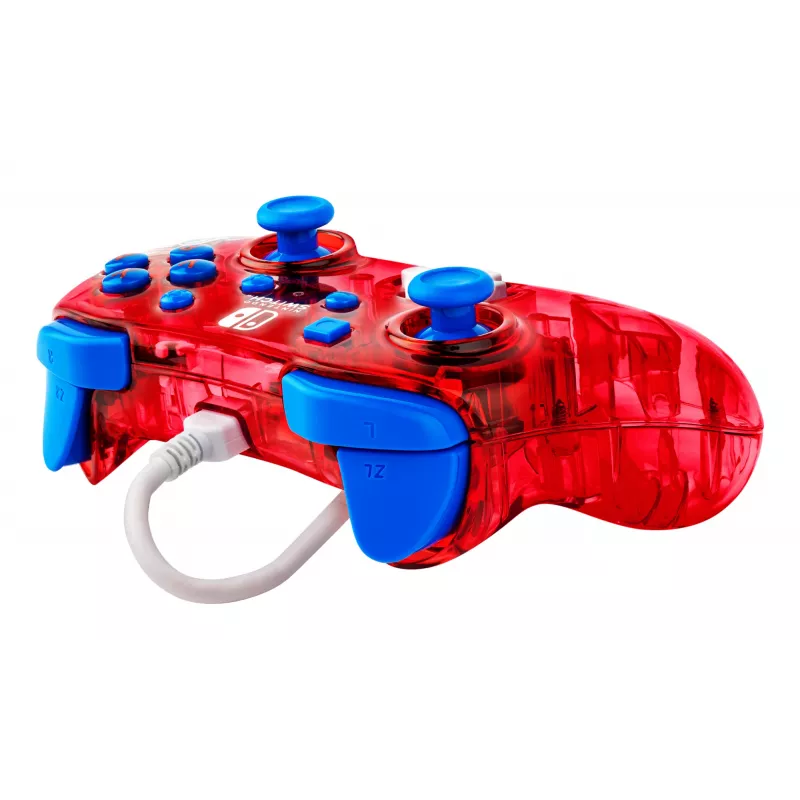 PDP Rock Candy: Mario Punch červený, priesvitný USB gamepad analógový/digitálny Nintendo Switch, Nintendo Switch Lite, Nintendo Switch OLED