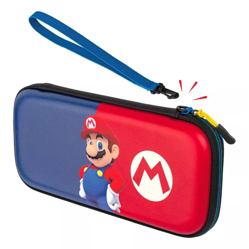 Pevné puzdro PDP tenké Deluxe Power Pose Mario pre Nintendo – modré/červené