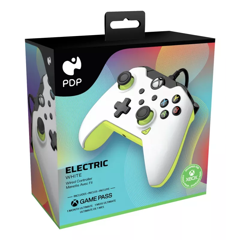 PDP káblový ovládač: Electric White - Xbox Series X|S, Xbox One, Xbox, Windows 10/11