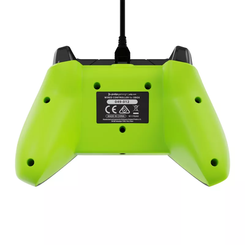Káblový PDP gamepad Electric čierny pre Xbox Series X|S, Xbox One a Windows – USB-C, 2,43 m kábel, D-pad, tlačidlá Menu/Share/View
