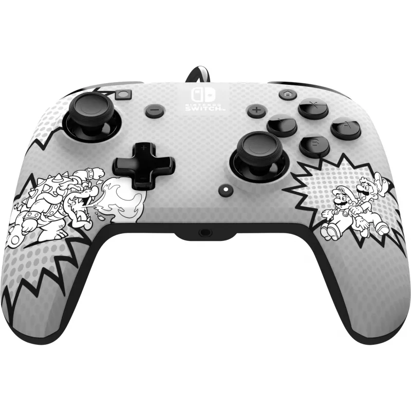 PDP REMATCH: Comic Attack čierny, sivý, biely USB gamepad analógový / digitálny Nintendo Switch, Nintendo Switch OLED