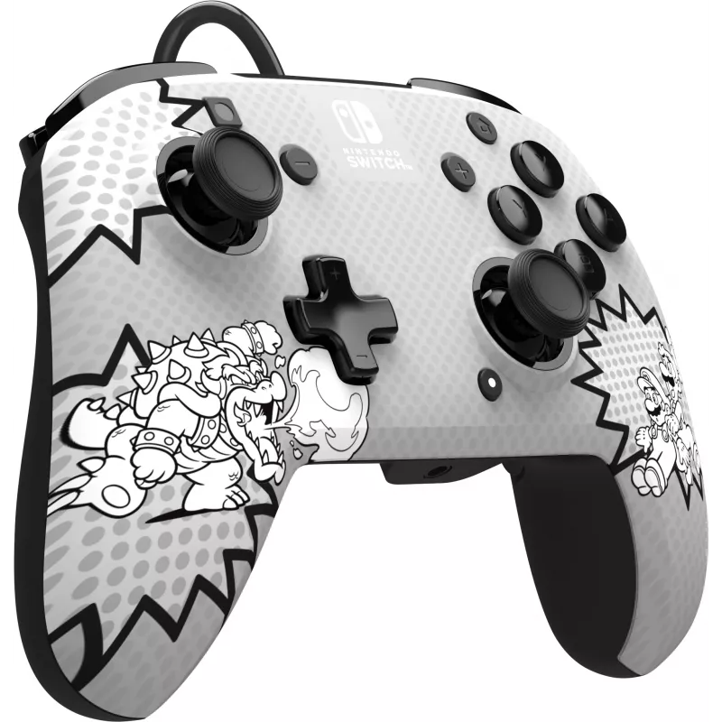 PDP REMATCH: Comic Attack čierny, sivý, biely USB gamepad analógový / digitálny Nintendo Switch, Nintendo Switch OLED