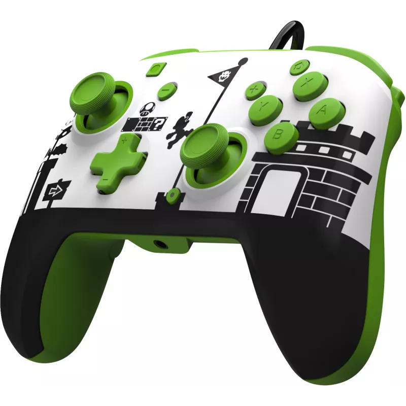 PDP REMATCH drôtový ovládač: Super Mario Retro, gamepad, Nintendo Switch, Nintendo Switch OLED, D-pad, tlačidlo Home, analógový/digitálny, s káblom, USB