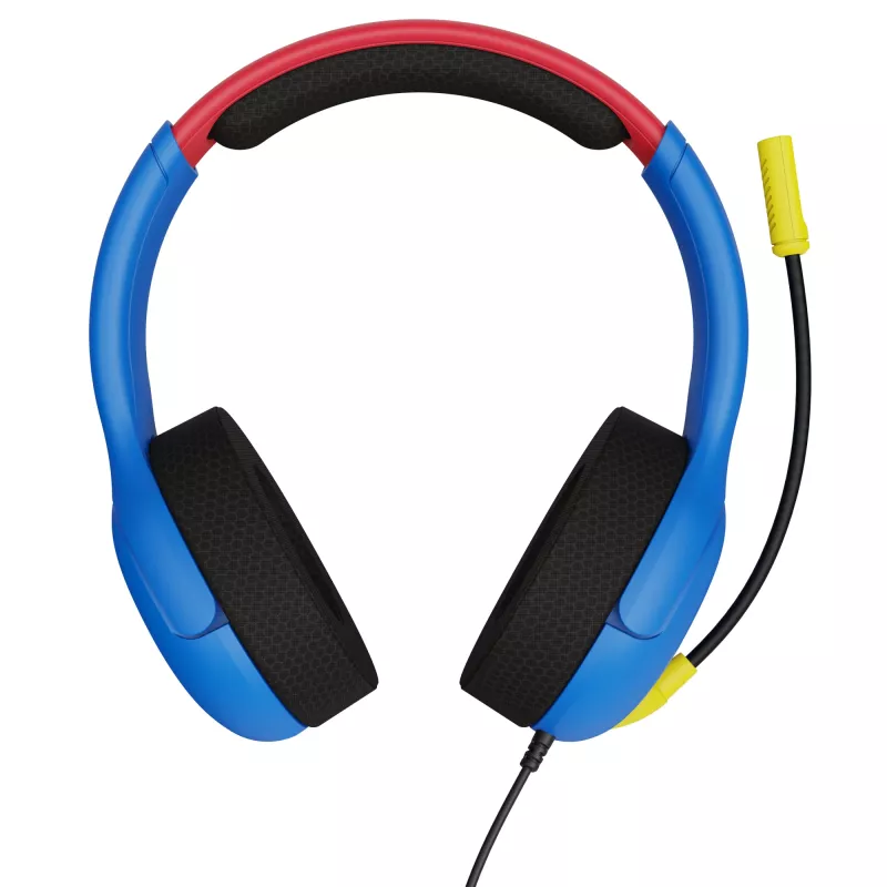 PDP LVL40 headset s káblom, cez hlavu, herný, modrý, červený