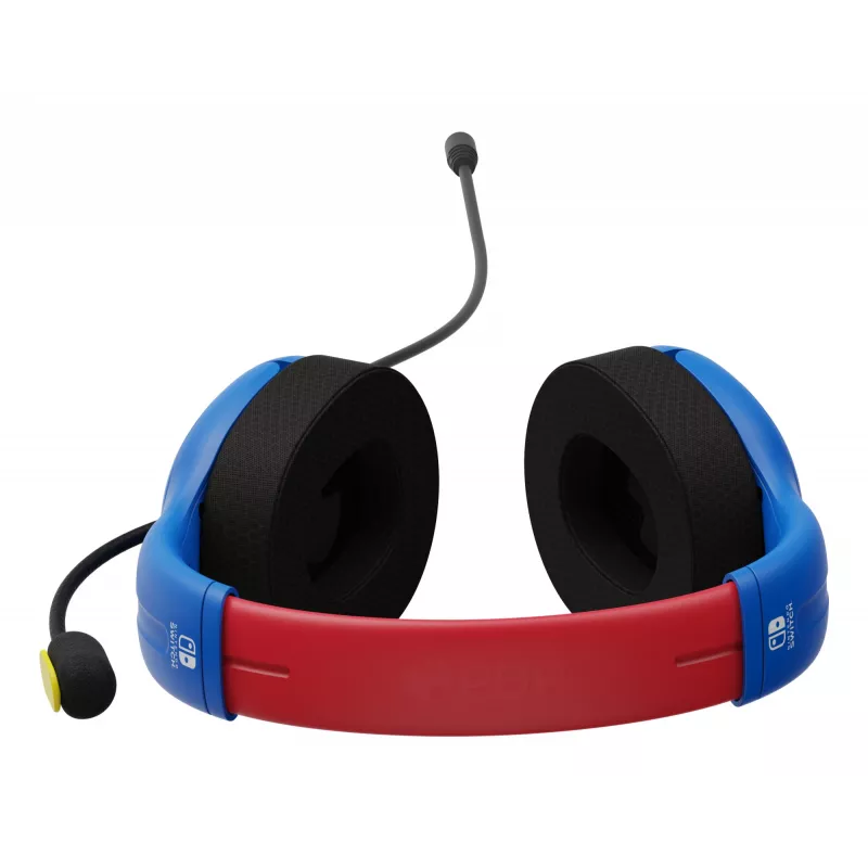 PDP LVL40 headset s káblom, cez hlavu, herný, modrý, červený