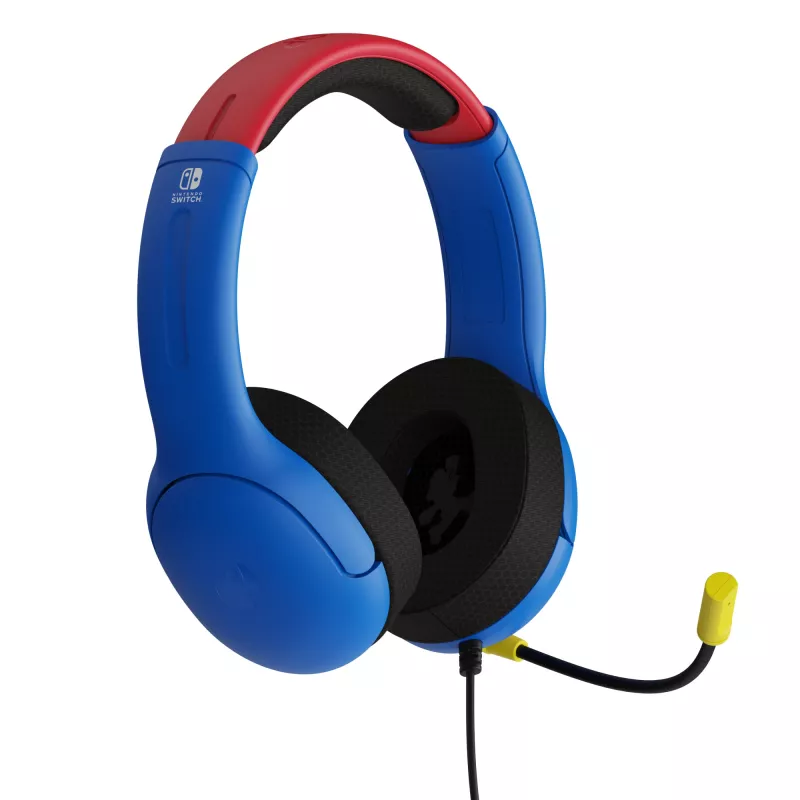 PDP LVL40 headset s káblom, cez hlavu, herný, modrý, červený
