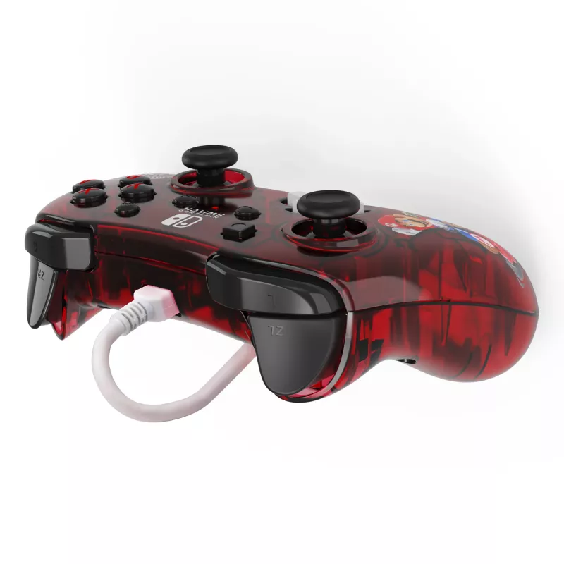 PDP Rock Candy: Mario Punch červený, priehľadný USB gamepad, analógový/digitálny, Nintendo Switch, Nintendo Switch Lite, Nintendo Switch OLED