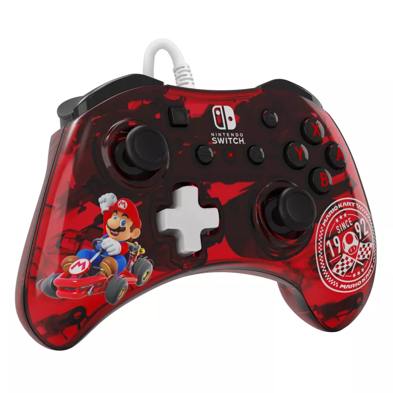 PDP Rock Candy: Mario Punch červený, priehľadný USB gamepad, analógový/digitálny, Nintendo Switch, Nintendo Switch Lite, Nintendo Switch OLED