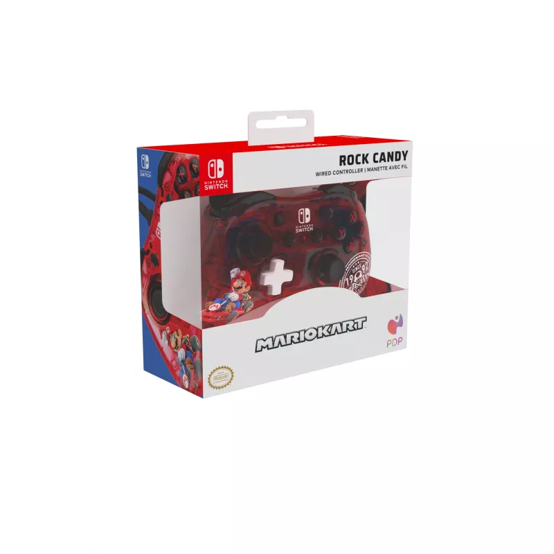 PDP Rock Candy: Mario Punch červený, priehľadný USB gamepad, analógový/digitálny, Nintendo Switch, Nintendo Switch Lite, Nintendo Switch OLED