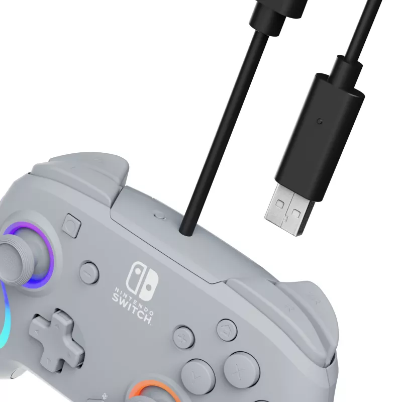 PDP Afterglow Wave sivý USB gamepad, analógový/digitálny, Nintendo Switch, Nintendo Switch OLED