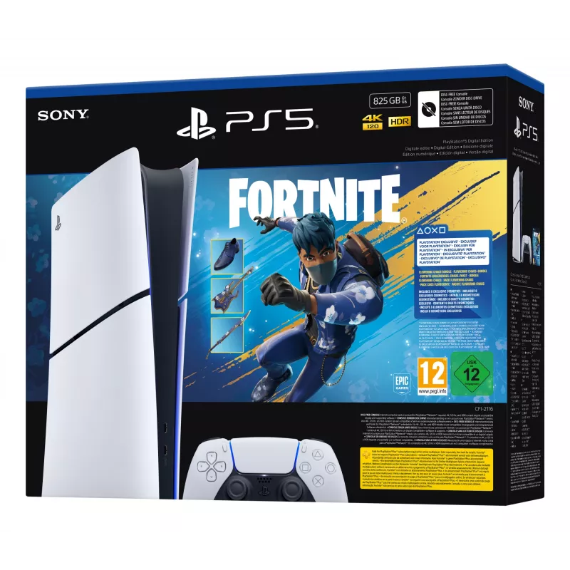 Sony PlayStation 5 (modelová skupina - slim) Digital Edition, Fortnite Flowering Chaos Bundle
