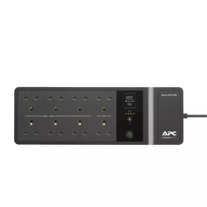 APC Back-UPS BE850G2-UK - 8x BS 1363 zásuvky, 850VA, 2 USB nabíjačky, 1 USB dátový port