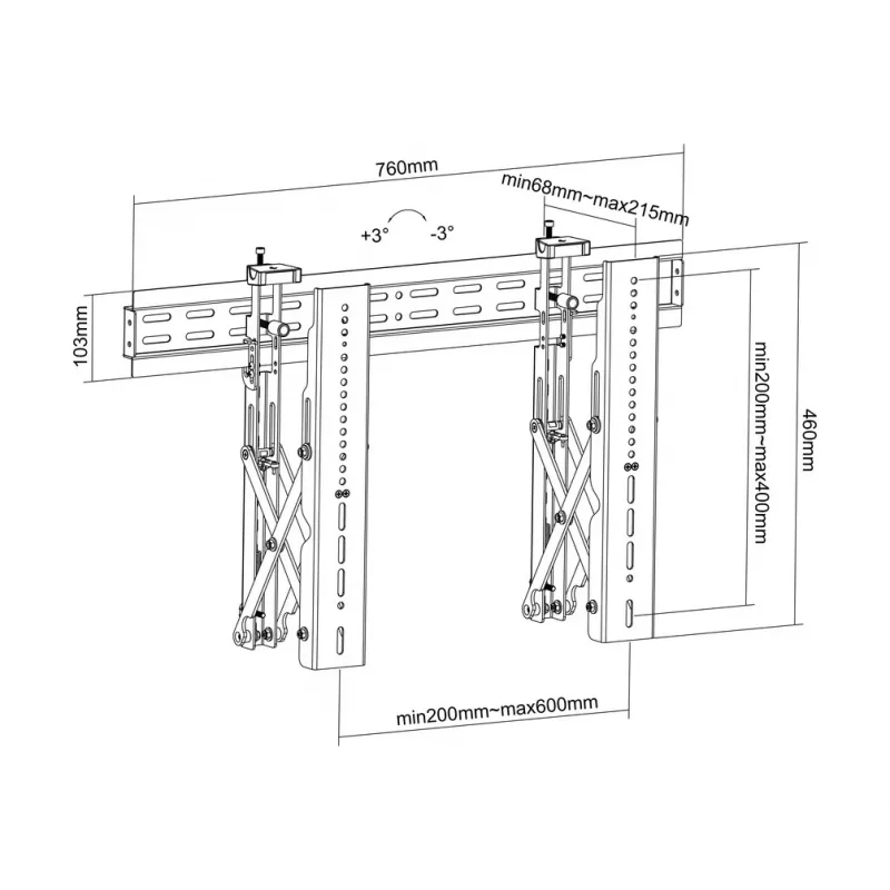 Držiak na videostenu Multibrackets M Public Push 40-70 inch čierny
