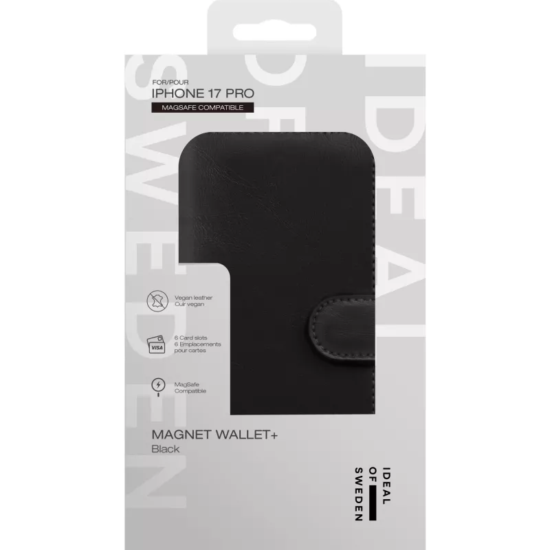 iDeal of Sweden Magnet Wallet+ MagSafe iPhone 17 Pro čierna