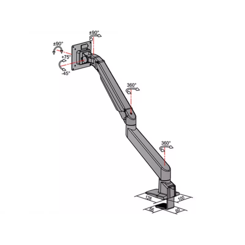 Multibrackets M VESA Gas Lift Arm Single biela