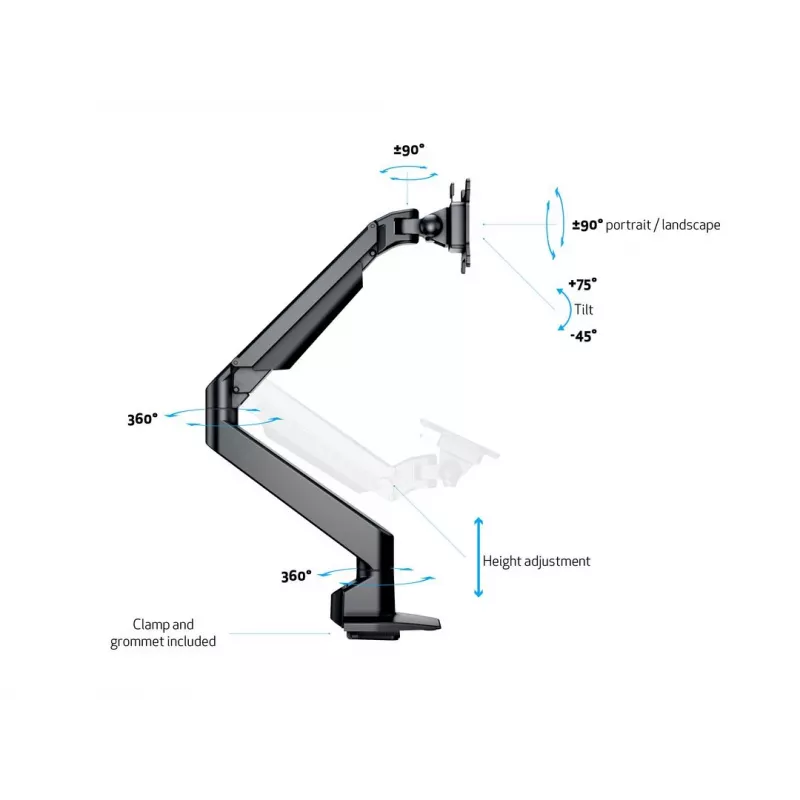 Multibrackets M VESA Gas Lift Arm Single čierna