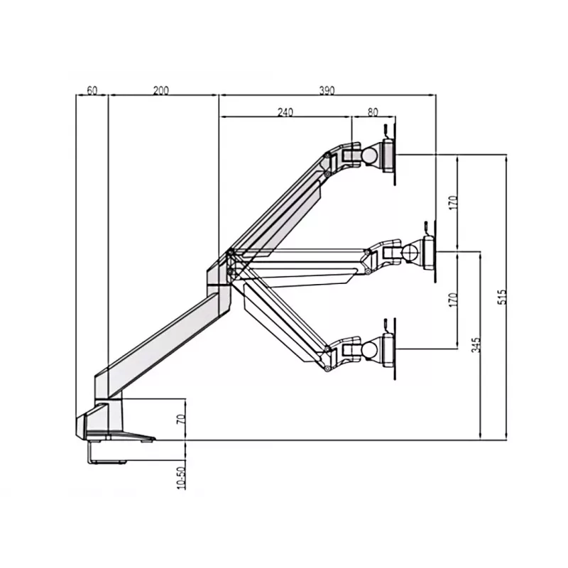 Multibrackets M VESA Gas Lift Arm Single čierna