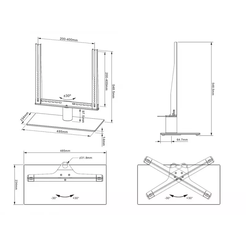 Stolový stojan Multibrackets M VESA Tablestand Turn čierny stredný MAX 400x400