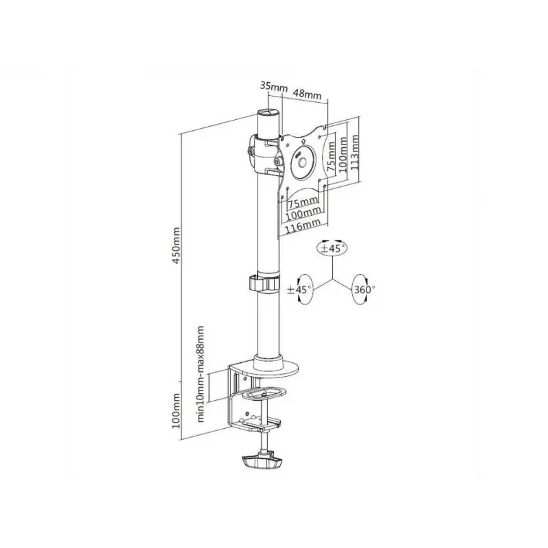 Držiak na stôl Multibrackets M Deskmount Basic Single