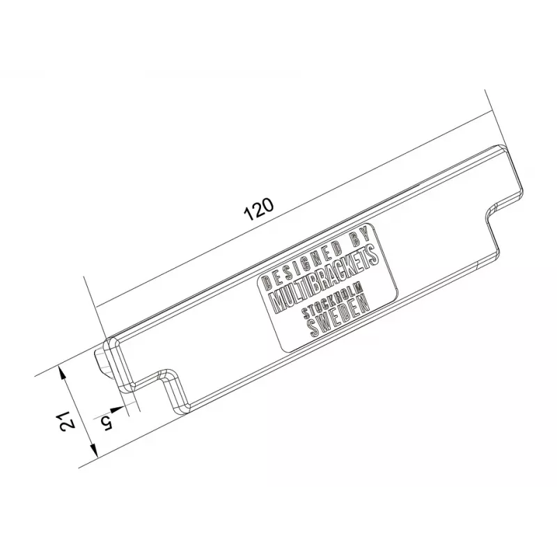 Multibrackets M Pro Series kryt konca koľajnice čierny plast 120 mm
