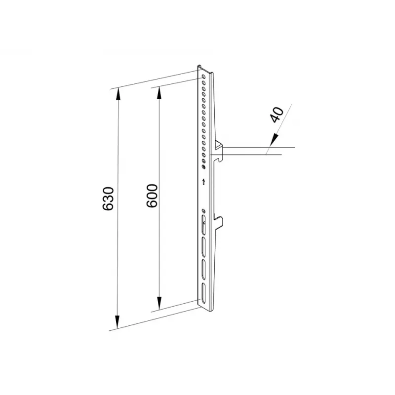 Montážne rameno pre plochý displej Multibrackets M Pro Series Fixed Arms 600 mm, oceľ, čierne, balenie 2 ks