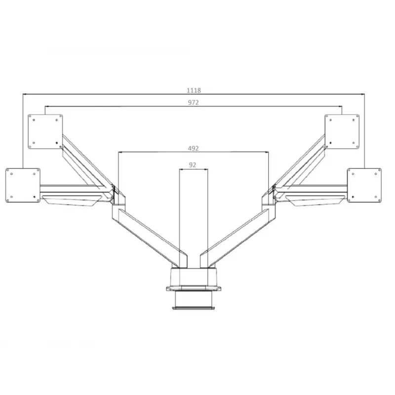 Multibrackets M VESA Gas Lift Arm Dual Side by Side čierna svorka 20 kg 15-32 palcov