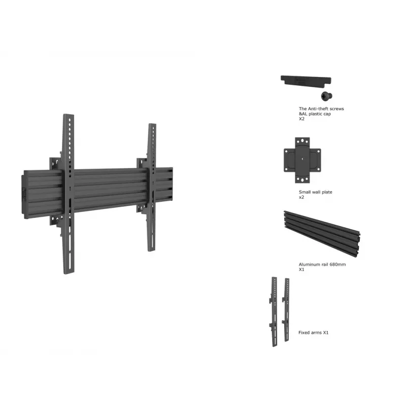 Multibrackets M Wallmount Pro MBW1U Fixed čierny 50 kg 40-65 palcov