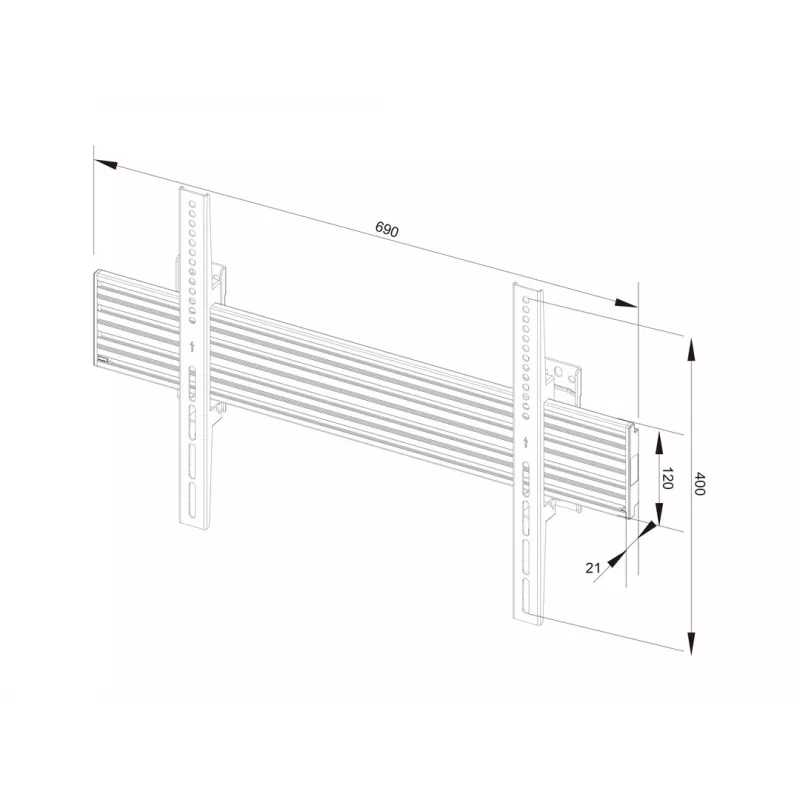 Multibrackets M Wallmount Pro MBW1U Fixed čierny 50 kg 40-65 palcov