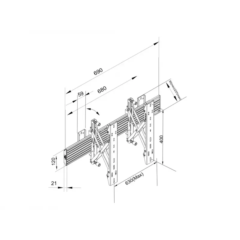 Nástenný držiak Multibrackets M Wallmount Pro MBW1U čierny 30 kg 40-65 palcov