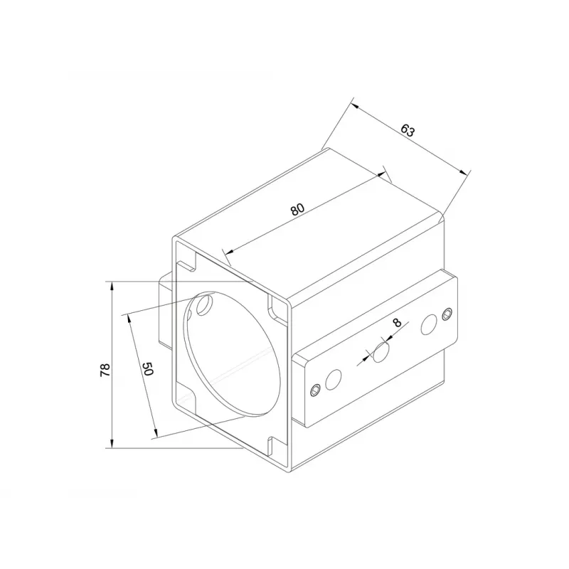 Vŕtacia príprava na stojan MULTIBRACKETS M Pro Series — oceľové puzdro, čierna, 76,5×78,2 mm, 1,5 kg